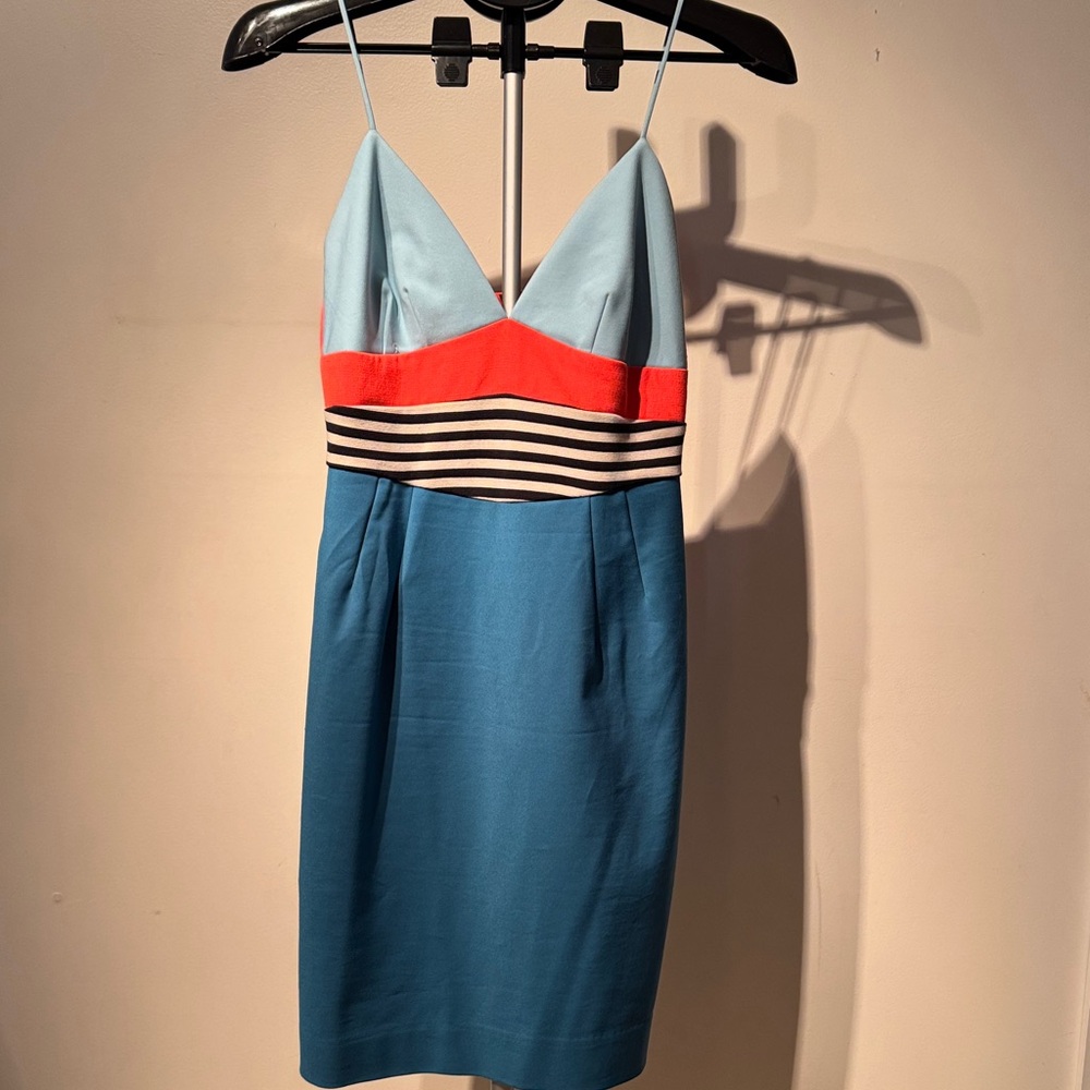 Stylish color-block dress with striped details Striped Dress